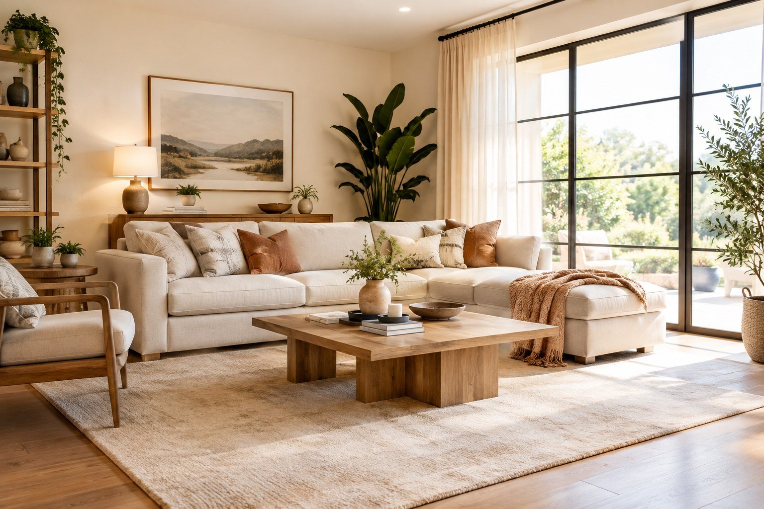Warm modern living room